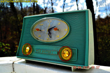 Load image into Gallery viewer, SOLD! - July 11, 2016 - TURQUOISE-ISH and Ivory-ish Retro Jetsons Vintage 1959 RCA Victor Model 1-RD-45 AM Tube Clock Radio Totally Restored! - [product_type} - RCA Victor - Retro Radio Farm