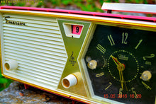 Load image into Gallery viewer, SOLD! - Aug 30, 2016 - BUBBLE Gum Pink and White Emerson Model 883 Series B Tube AM Clock Radio Mid Century Rare Color Sounds Great! - [product_type} - Emerson - Retro Radio Farm