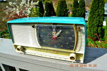 Load image into Gallery viewer, SOLD! - July 15, 2014 - BEAUTIFUL AQUA Retro Jetsons 1956 RCA Victor 9-C-71 Tube AM Clock Radio WORKS! - [product_type} - Vintage Radio - Retro Radio Farm
