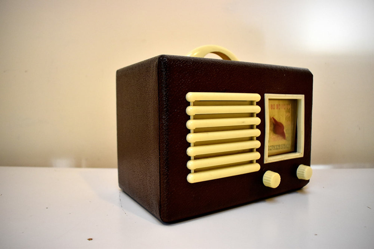 Genuine Leatherette 1946 General Television Model 1A5 Vacuum Tube AM R ...