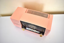 Load image into Gallery viewer, Princess Pink Mid Century 1959 General Electric Model 913D Vacuum Tube AM Clock Radio Beauty Sounds Fantastic Popular Model!