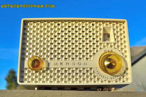 SOLD! - June 15, 2015 - RARE FM ONLY VANILLA WHITE Retro Vintage 1958 Emerson Model 930 Tube Radio WORKS! - [product_type} - Emerson - Retro Radio Farm