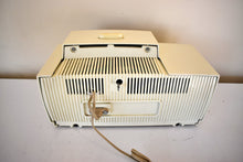 Load image into Gallery viewer, Alpine White Mid Century 1959 General Electric Model C-433C Vacuum Tube AM Clock Radio Beauty Sounds Fantastic Popular Model!