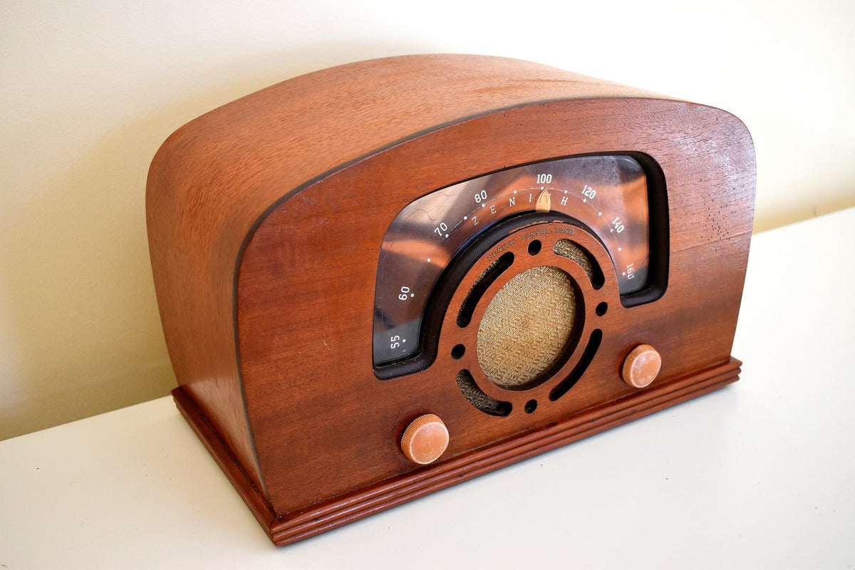 Curved Wood 1942 Zenith 6-D-2620 AM 真空管ラジオ スーパー