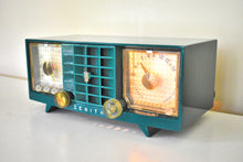 Load image into Gallery viewer, Shamrock Green Mid Century 1955 Zenith Model R521F AM Vacuum Tube Radio Sleek Sounds Great Bells and Whistles!