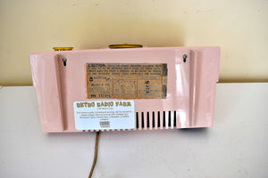 Bluetooth Ready To Go - Pink and White 1957 RCA Model X-4HE Vacuum Tube AM Radio Works Great Dual Speaker Sound!