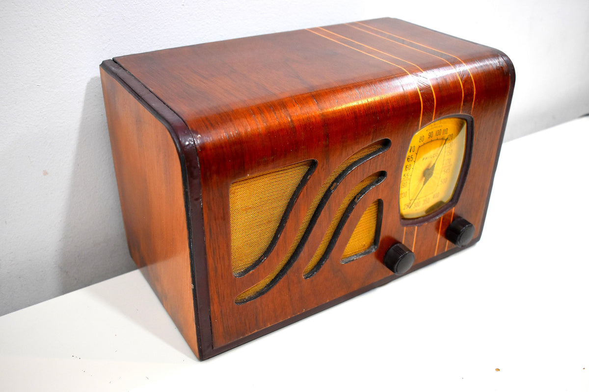 Golden Age Vintage Wood 1939 Philco Model 39-6C AM Radio Sounds Great  Hardwood Cabinet Sounds Wonderful!