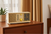 Charger l'image dans la galerie, Beige Pink 1963 Emerson Model G-1710 AM FM Vacuum Tube Alarm Clock Radio Sounds Great! Nice Color!