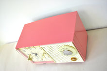 Charger l'image dans la galerie, Hot Pink 1959 Philco Model F743-124 AM Vacuum Tube Clock Radio Rare Color Sounds Great!