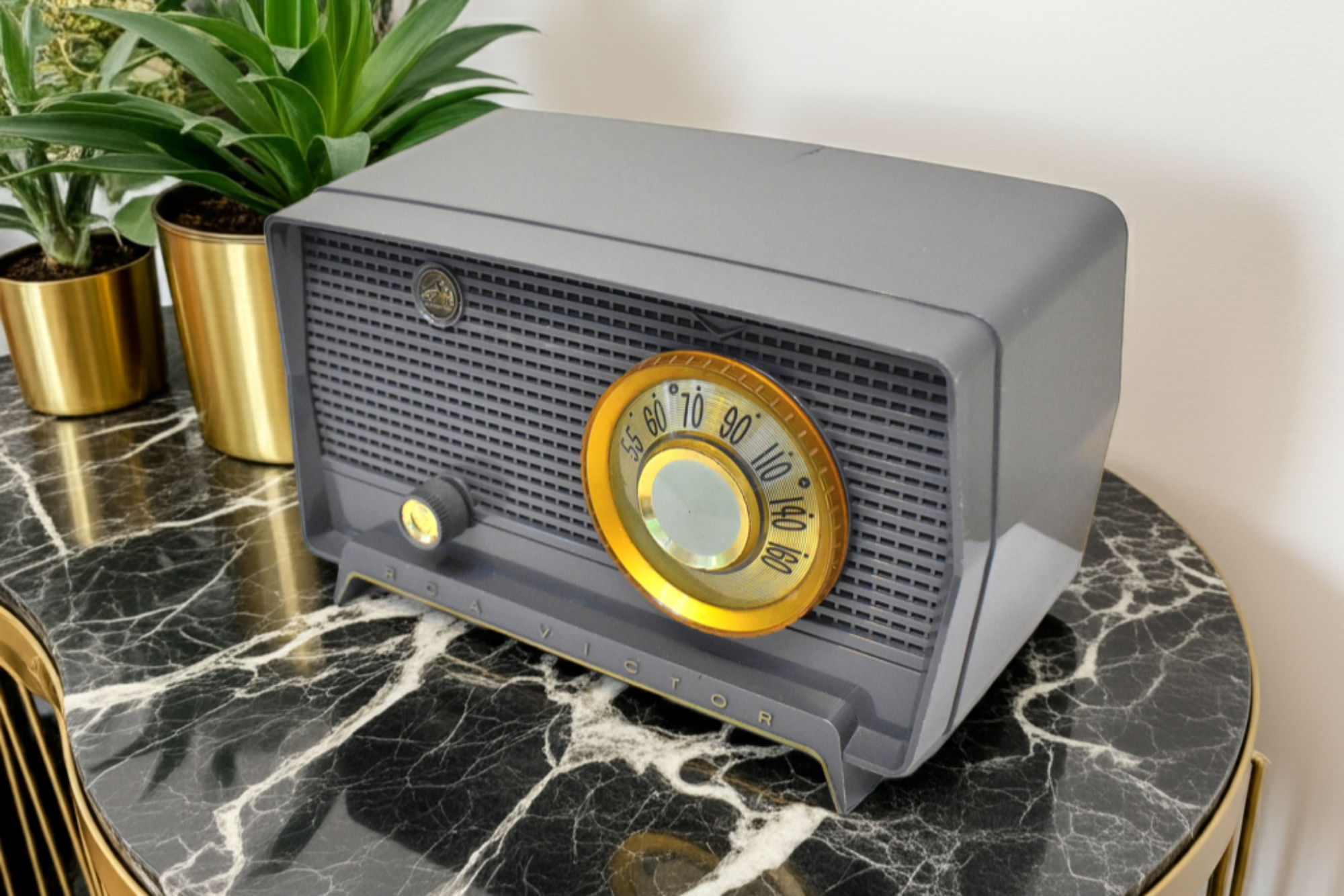 Bluetooth Ready To Go - Harbor Gray 1956 RCA Victor Model 8-X-6J
