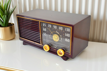 Load image into Gallery viewer, Burgundy Oxblood 1953 Philco Transitone Model 53-562 AM Vacuum Tube Radio Excellent Condition! Sounds Great!