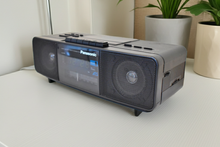 Load image into Gallery viewer, Tech Black 1980s Panasonic Model RX-250 AM FM Cassette Tape Digital Alarm Clock Radio! Excellent Condition! Sounds Great!