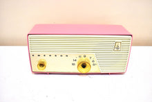 Load image into Gallery viewer, Flamingo Pink 1956 Emerson Model 927B Vacuum Tube Radio Sounds Great Excellent Condition!