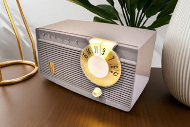 Misty Gray 1958 Philco Model F815-124 Vacuum Tube Radio Sounds Great Excellent Condition Rare Color!