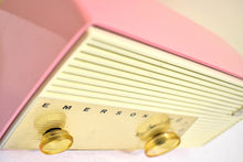 Load image into Gallery viewer, Flamingo Pink 1956 Emerson Model 927B Vacuum Tube Radio Sounds Great Excellent Condition!