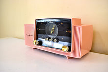 Load image into Gallery viewer, Princess Pink Mid Century 1959 General Electric Model 914D Vacuum Tube AM Clock Radio Popular Model! Excellent Plus Condition!