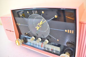 プリンセスピンク ミッドセンチュリー 1959年ゼネラル・エレクトリックモデル 914D 真空管 AMクロックラジオ 人気モデル！素晴らしいプラスコンディション！