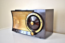 Load image into Gallery viewer, Mocha Brown and Gold 1956 Admiral 5T3 AM Vacuum Tube Radio Rare Model Rare Color Sounds Great!