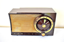 Charger l&#39;image dans la galerie, Mocha Brown and Gold 1956 Admiral 5T32 AM Vacuum Tube Radio Rare Model Rare Color Sounds Great!