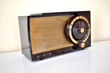 Charger l&#39;image dans la galerie, Mocha Brown and Gold 1956 Admiral 5T32 AM Vacuum Tube Radio Rare Model Rare Color Sounds Great!