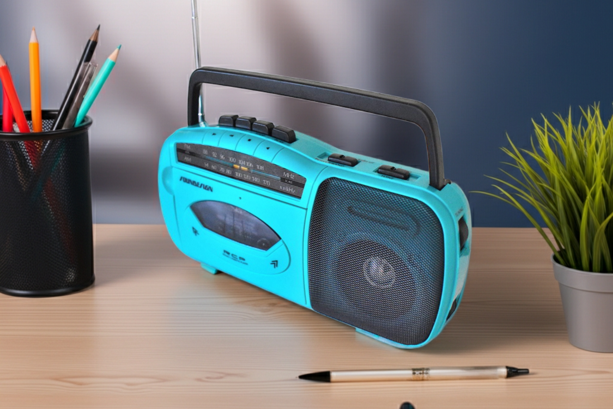 Seafoam Turquoise Soundesign Model 4615TL AM FM Cassette Radio! Sounds Great Excellent Condition! Everything Works!