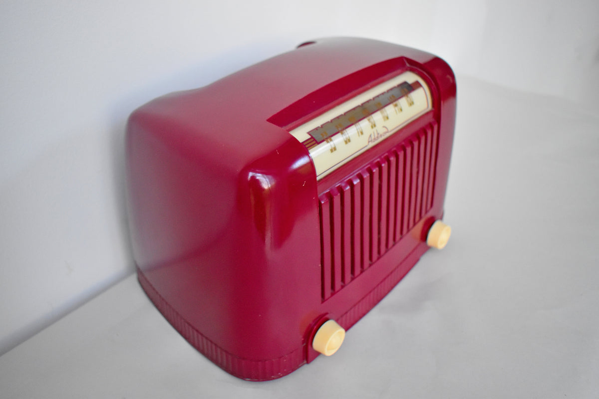 Cranberry Red 1946 Addison Model 55 AM Vacuum Tube Radio Looks and Sou ...