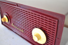 Charger l&#39;image dans la galerie, Bluetooth Ready To Go - Magenta Burgundy 1955 Admiral Model 242 Vacuum Tube AM Radio Sounds Great! Excellent Condition!