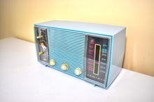 Load image into Gallery viewer, Monterey Blue 1963-64 Admiral Model Y3609N Vacuum Tube AM/FM Clock Radio Excellent Condition and Great Sounding!