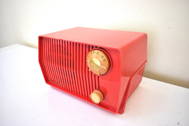 Bluetooth Ready To Go - Scarlet Red Mid Century Vintage 1959 Admiral Model 4L25 Vacuum Tube Radio Sounds Great! Excellent Condition!