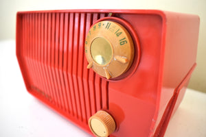 Bluetooth Ready To Go - Scarlet Red Mid Century Vintage 1959 Admiral Model 4L25 Vacuum Tube Radio Sounds Great! Excellent Condition!