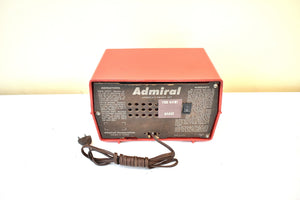 Bluetooth Ready To Go - Scarlet Red Mid Century Vintage 1959 Admiral Model 4L25 Vacuum Tube Radio Sounds Great! Excellent Condition!