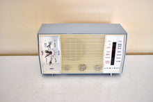 Load image into Gallery viewer, Cornflower Blue 1963-64 Admiral Model Y3659 Vacuum Tube AM/FM Clock Radio Excellent Condition and Great Sounding!