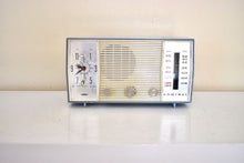 Load image into Gallery viewer, Cornflower Blue 1963-64 Admiral Model Y3659 Vacuum Tube AM/FM Clock Radio Excellent Condition and Great Sounding!