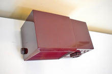 画像をギャラリービューアに読み込む, Bluetooth 準備完了 - バーガンディ スワール ヴィンテージ 1952 ゼネラル エレクトリック モデル 535 AM 真空管クロック ラジオ 素晴らしい状態の素晴らしいレシーバー！