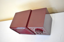 画像をギャラリービューアに読み込む, Bluetooth 準備完了 - バーガンディ スワール ヴィンテージ 1952 ゼネラル エレクトリック モデル 535 AM 真空管クロック ラジオ 素晴らしい状態の素晴らしいレシーバー！