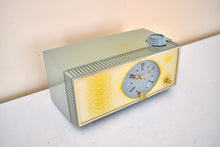 Load image into Gallery viewer, Wedgewood Blue Mid-Century 1965 Arvin Model 53R05 AM Vacuum Tube Alarm Clock Radio Works Great Looks Great!