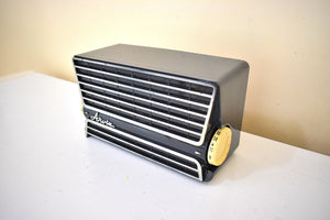 Bluetooth Ready To Go - Coal Anthracite 1958 Arvin Model 2581 Vacuum Tube AM Radio Sounds Terrific! Rare and Unique Design!