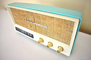 Aquamarine Turquoise 1959 Arvin Model 2585 Vacuum Tube AM Radio Clean and Gorgeous Looking and Sounding!