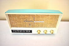 Charger l&#39;image dans la galerie, Aquamarine Turquoise 1959 Arvin Model 2585 Vacuum Tube AM Radio Clean and Gorgeous Looking and Sounding!