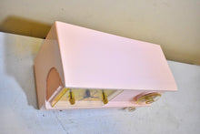 Load image into Gallery viewer, Powder Pink 1957 Arvin Model 51R32 Vacuum Tube AM Clock Radio Rare Model Unusual Design! Sounds Great!