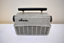 Load image into Gallery viewer, Tweed Gray 1958 Arvin Model 8571-3 AM Portable Vacuum Tube Radio Excellent Condition Loud Clear Sounding!