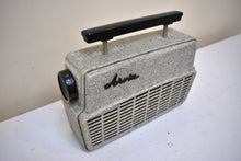 Load image into Gallery viewer, Tweed Gray 1958 Arvin Model 8571-3 AM Portable Vacuum Tube Radio Excellent Condition Loud Clear Sounding!