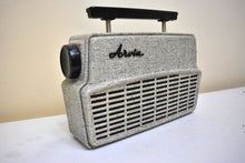 Load image into Gallery viewer, Tweed Gray 1958 Arvin Model 8571-3 AM Portable Vacuum Tube Radio Excellent Condition Loud Clear Sounding!