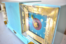 Load image into Gallery viewer, Celeste Blue Mid Century 1952 Automatic Radio Mfg Model CL-142 Vacuum Tube AM Radio Cool Model Rare Color!