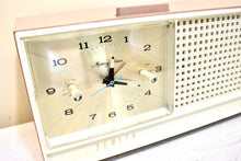 Load image into Gallery viewer, Dusty Rose and White 1962 Zenith Model H519L AM Vacuum Tube Alarm Clock Radio Sounds Terrific and Excellent Condition!