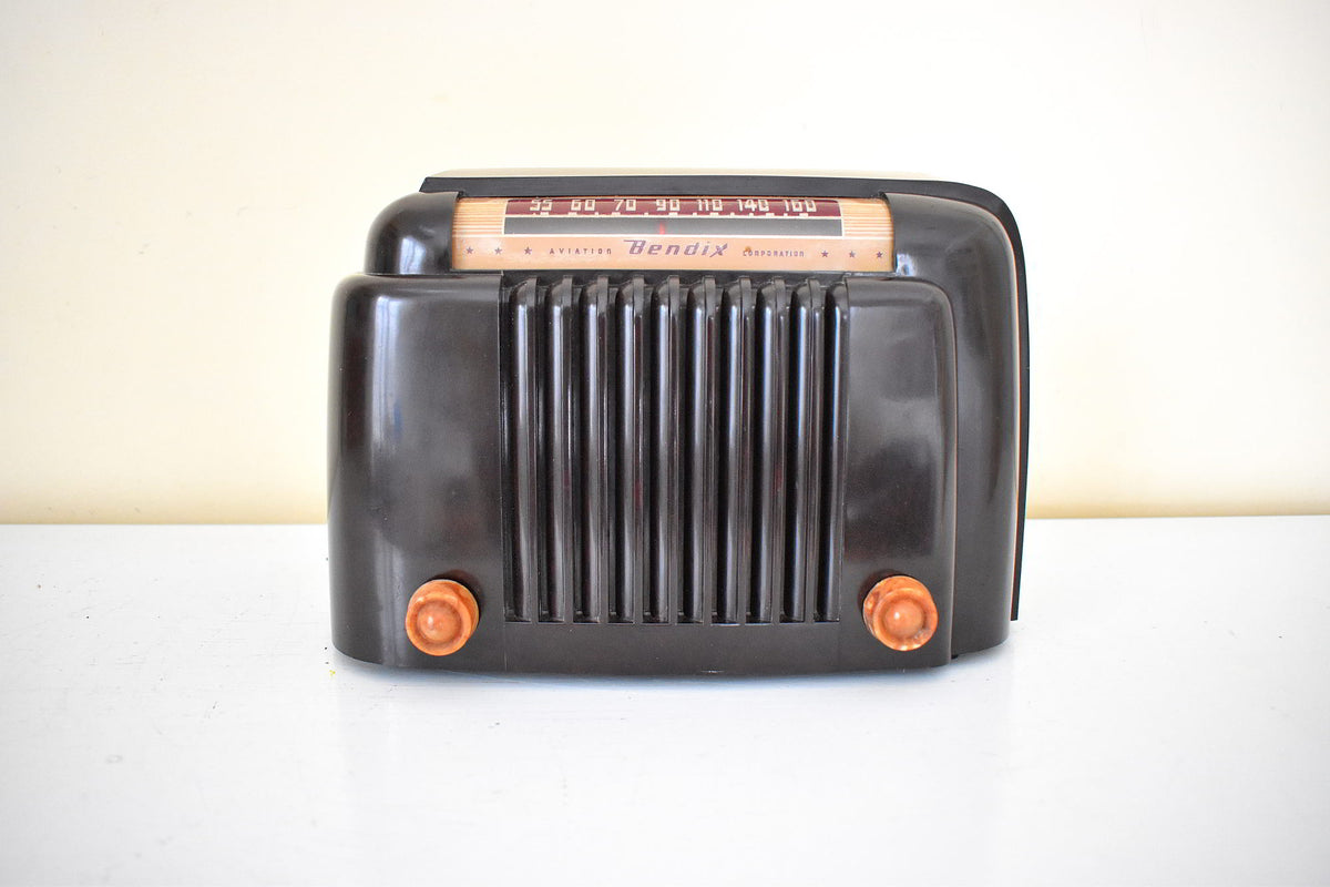 Marble Brown Bakelite 1949 Bendix Model 526A AM Vacuum Tube Radio Clas ...