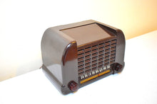 画像をギャラリービューアに読み込む, Gloss Brown Bakelite 1940s Unknown Model Vacuum Tube AM Radio Sounds Great! Excellent Plus Condition!