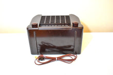 Load image into Gallery viewer, Gloss Brown Bakelite 1940s Unknown Model Vacuum Tube AM Radio Sounds Great! Excellent Plus Condition!
