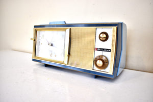 アトランティック ブルー 1959 ブローバ モデル 400 真空管 AM クロック ラジオ 素晴らしい状態です。いいね！希少モデル！
