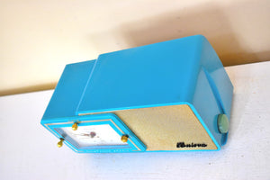 Bali Blue and Gold 1957 Bulova Model 100 AM Vacuum Tube Radio Awesome Color Sounds Great! Excellent Condition!